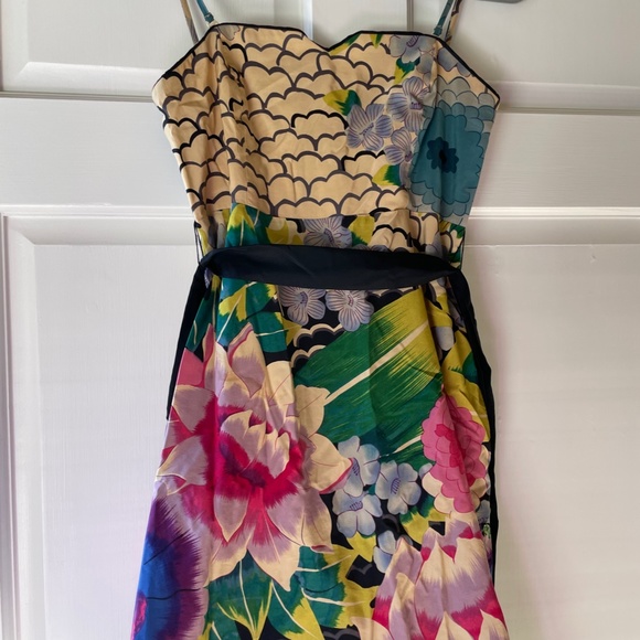 Anthropologie / Moulinette Soeurs Painted Lotus Dress in Silk Blend - Picture 2 of 9